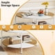 thumbnail image 5 of GETHFSA 31.5” Round Coffee Table, 2-Tier with Storage Shelf - White & Natural Split-Color Top, Heavy Duty Metal Frame for Living Room, Apartment, Dorm, 5 of 11
