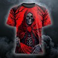 thumbnail image 2 of Halloween Gift for Men Graphic Halloween Short Sleeve T Shirt with Casual Crew Neck Top for Everyday Wear and Seasonal Parties Red XL, 2 of 4