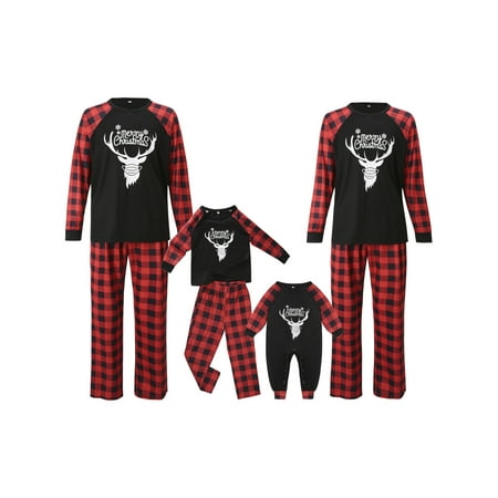 

AMILIEe Family Christmas Pajamas Sets for Parent-Child Sleepsuits Nightwear