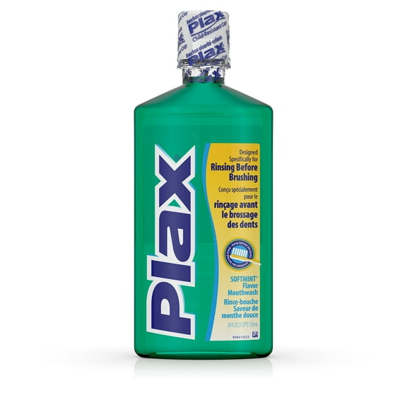 Plax Oral Care Rinse Mouthwash, Refreshing Soft Mint Flavor, 24 fl oz