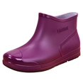 thumbnail image 5 of Mepaouo Water Shoes for Women Outdoor Slip Durable Rain Boots Pull on Waterproof Platform Ankle Boots(Purple,7), 5 of 6