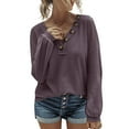 thumbnail image 2 of Vedolay Sweatshirts for Women Autumn Print Tops Oversized Pullover T-Shirt Purple,S, 2 of 5