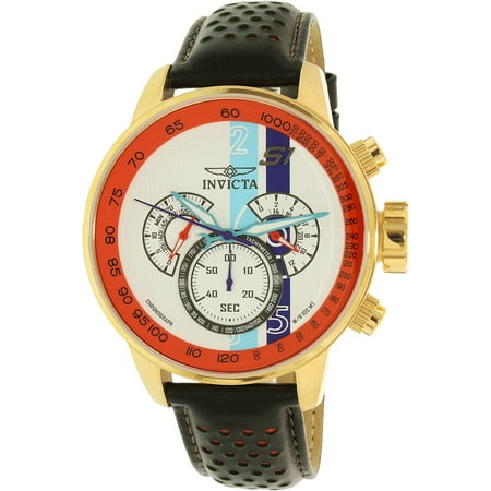 Invicta Men's S1 Rally 19901 Black Leather Swiss Chronograph Watch