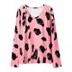 thumbnail image 4 of Camiseta de manga larga con cuello redondo para mujer a la moda, blusa suelta con estampado de verano Fridja  hj761, 4 of 6
