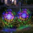thumbnail image 6 of Christmas Solar Garden Firework Lights, GoXteam Outdoor Waterproof 2 Pack 120 LED Sparklers Solar Lights with 8 Modes for Outside Patio Backyard Yard Pathway Walkway Decorations (Colorful), 6 of 7