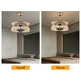 thumbnail image 4 of 20" Rattan Caged Flush Mount Ceiling Fan with Light Enclosed Timing 6 Speeds Reversible with Remote Control for Living Room Bedroom Dining Room (Bulbs Not Included), 4 of 24
