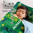 thumbnail image 2 of Personalized Green Tennis Toddler Nap Mat for Daycare Cot Bedding, Custom Baby Name Sleeping Bag for Kids Children Boy, Portable Nap Mats with Pillow Blanket for Preschool, Kindergarten, Camping, 2 of 8