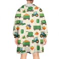 thumbnail image 2 of Wearable Oversized Blanket,Cartoon Tractors Pumpkins Beige Pattern Wearable Blanket Hoodie for Adults,Cozy Hooded Blankets with Super Pockets,Super Warm Fuzzy Pullover for Women & Men, 2 of 6
