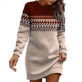 thumbnail image 5 of Long Sleeve Dress For Women Casual Printed Pullover Hip Pack Dress Sweater Dress Autumn, 5 of 5