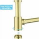 thumbnail image 4 of Sifón de diseño universal sifón de diseño para lavabo y baño desagüe de lavabo botella sifón 1/4 x 32mm redondo dorado cepillado, 4 of 5