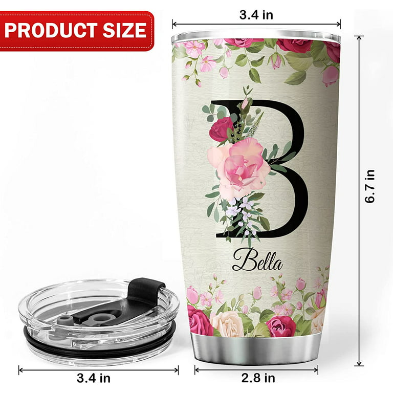 Skull and Teal Flower Print Tumbler – Personalized Gift Ideas