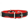 thumbnail image 3 of Real Leather Skull Studded Padded Dog Collar (6"-7.5" Neck; 1/2" Wide, Black/Red), 3 of 3
