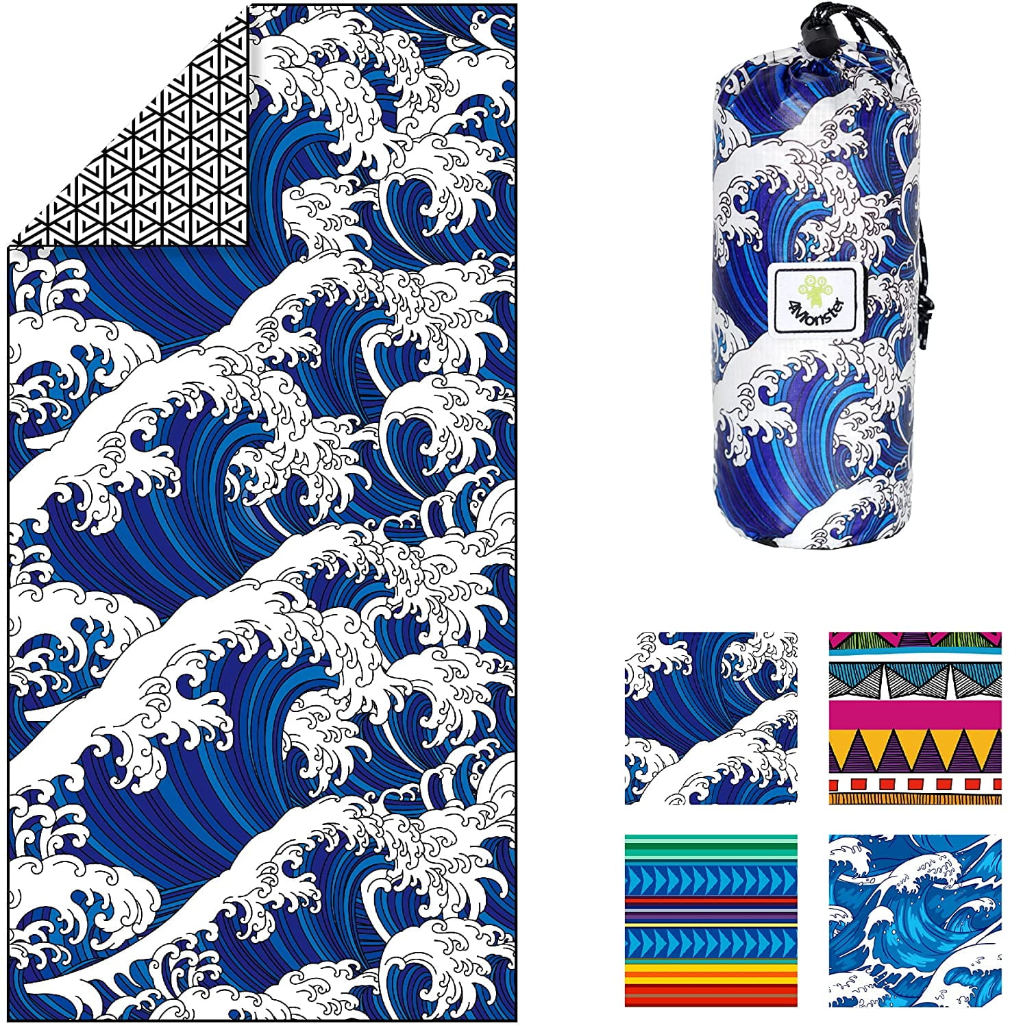 4Monster Microfiber Beach Towel Quick Dry,Super Absorbent Lightweight