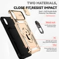 thumbnail image 5 of JTCASES for iPhone X/XS Case, Heavy Duty Protection Magnetic Car Mount Rotating Stand [Slide Camera Window] Rugged Shockproof Anti-fall Shell for iPhone X/XS, Gold, 5 of 7
