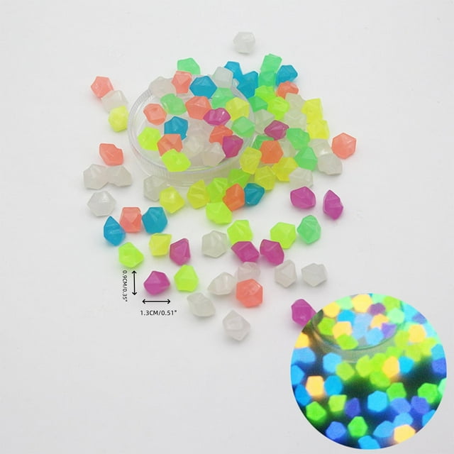 50 piedras luminosas de noche con forma de trozo de hielo para decoración de acuario