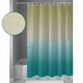 thumbnail image 4 of Yellow Cyan Shower Curtain, 72" x 72", Turquoise Gradient Waterproof Bathroom Curtain Washable Shower Curtain Set with 12 Hooks, 4 of 6