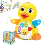 HOLA Light Up Dancing and Singing Duck Toy Infant, Baby and Toddler Musical and Educational Toy - Walks, Glides and Flaps Wings - 6 Song, Speaking and Sound Effect Modes - by ToyThrill