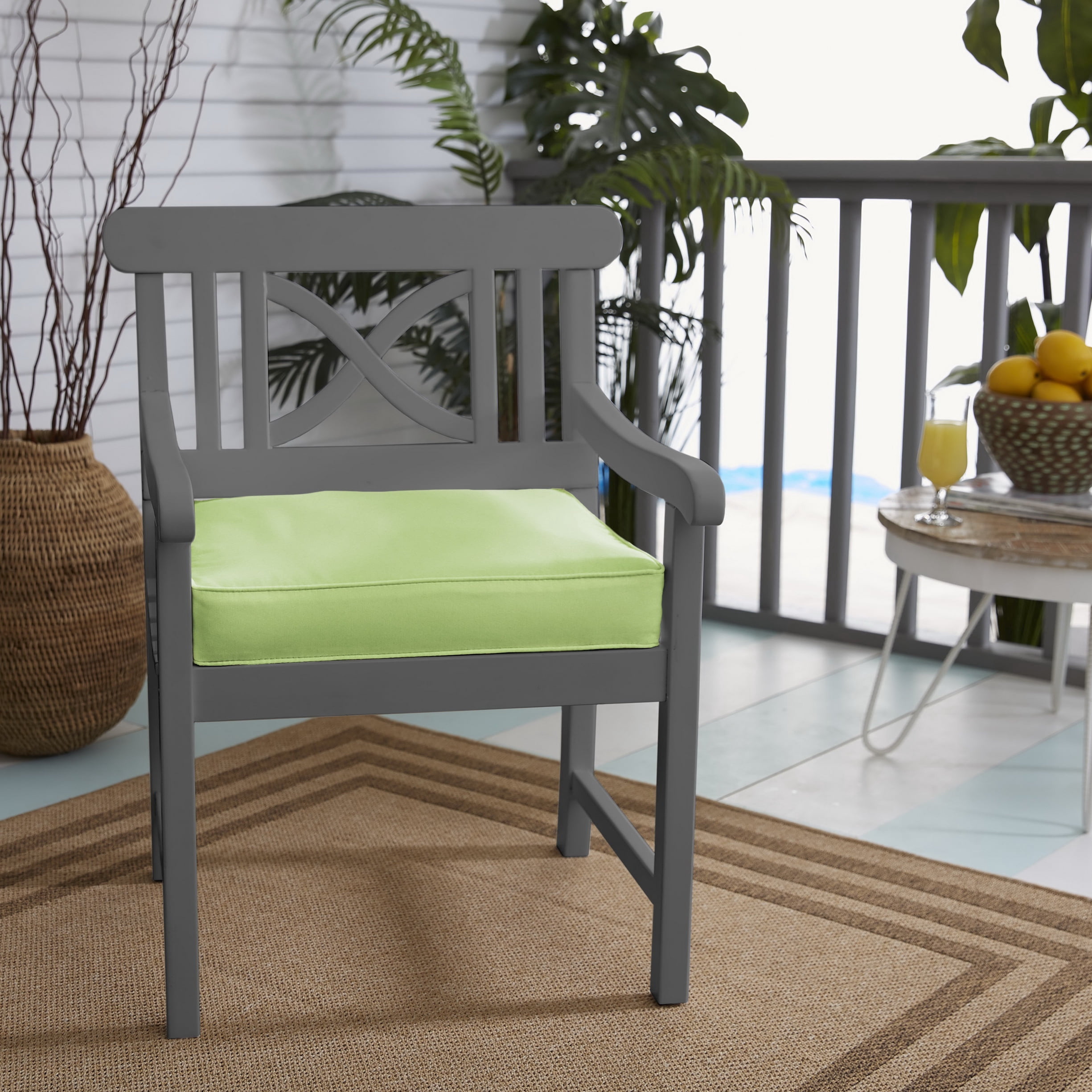 Sorra Home Apple Green Indoor/Outdoor Chair Cushion