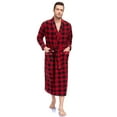 thumbnail image 3 of ANLIQI Couples Matching Chritsmas Robes Soft Fleece Red Plaid Robe Long Cozy Warm Bathrobe with Pockets (Mens,DR, L), 3 of 5