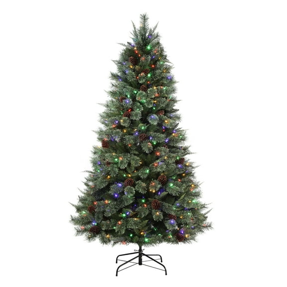 Haute Decor 7 Ft. Cypress Cashmere Pine Tree with 8 Different Light Settings Including Twinkle and Multicolor