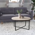 thumbnail image 1 of CorLiving Ayla Grey Marbled Indoor Coffee Table with Engineered Wood Top and Black Iron Legs, 1 of 6