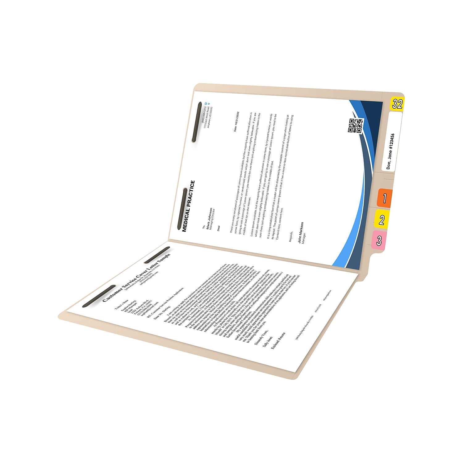 Medical Arts Press Reinforced End Tab File Folder Letter-Size Manila 50/Box (S-01316)