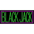 thumbnail image 1 of Singal Line Blackjack LED Neon Sign 10 x 24 - inches, Black Square Cut Acrylic Backing, with Dimmer - Bright and Premium built indoor LED Neon Sign for wall décor, arcarde, and storefront., 1 of 7