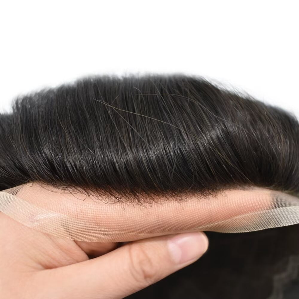 Lyrical Hair Toupee for Men Hair System for Man Siwss Super Welded Lace Mens Hairpieces Human Hair Replacement System Lace Hair Unirs Wig #1B Off Black