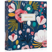 Jot & Mark Recipe Binder, Garden Floral, 3 Ring Binder with 50 4x6" Recipe Cards, Full Page Dividers, and Plastic Page Protectors