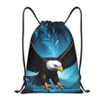 thumbnail image 1 of Saiise Night Sky Forest Bald Eagle Pattern Sports Drawstring Backpack - String Swim Gym Bag with Wet Proof Pocket for Women&Men-Small, 1 of 6