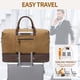 thumbnail image 5 of Bolsa de viaje grande de lona marrón Weekender Bag FENGDONG, 5 of 6