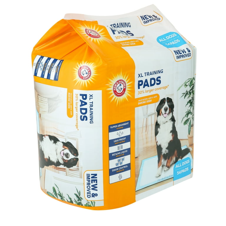 Arm Hammer XL Dog Training Pads 54ct Leak Proof Odor Control Pee Puppy Pet Pads Walmart