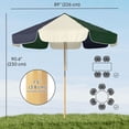 thumbnail image 3 of Outsunny 7.4 ft Patio Umbrella with Wood-Effect Frame, Dark Green, 3 of 10