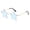 Light Blue, variant on Star Shaped Sunglasses Fashion Rimless Pentagram Eyewear for Party Festival Costume Accessory Red