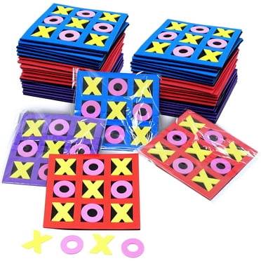 4E's Novelty 24 Pack Tic Tac Toe Game Bulk - Valentine's Gifts for Kids, Classroom Exchange Toys