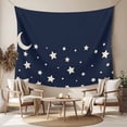 thumbnail image 2 of Modern Tapestry for Bedroom Wall Hanging Tapestry, Japanese Style Minimalist Moon Stars Blue Ceiling Backdrop Tapestries Poster Blanket Wall Decor for Teens Room Living Room Dorm 59" x 90", 2 of 8