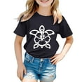 thumbnail image 1 of PMVFHDE Hauts à Manches Courtes Hauts de Sortie Filles Hauts d'Été T-Shirts pour Fille Grande Taille Robe T-Shirt Garçon et Fille Imprimé Col Rond Ample T-Shirt à Manches Courtes Haut Noir, 6-7 Ans, 1 of 3