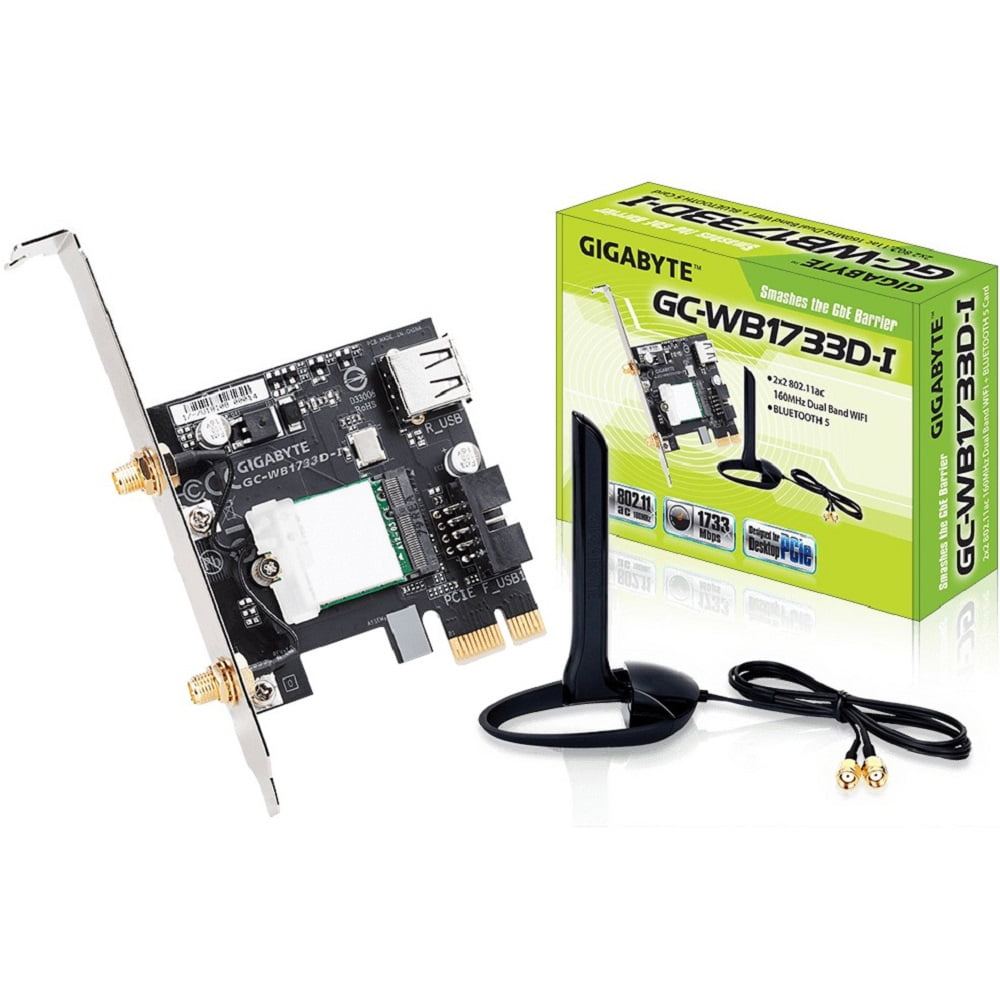 Gigabyte IEEE 802.11ac Bluetooth 5.0 Wi-Fi/Bluetooth Combo Adapter for Desktop Computer - PCI Express - 1.69 Gbit/s - 2.40 GHz ISM - 5 GHz UNII - Internal