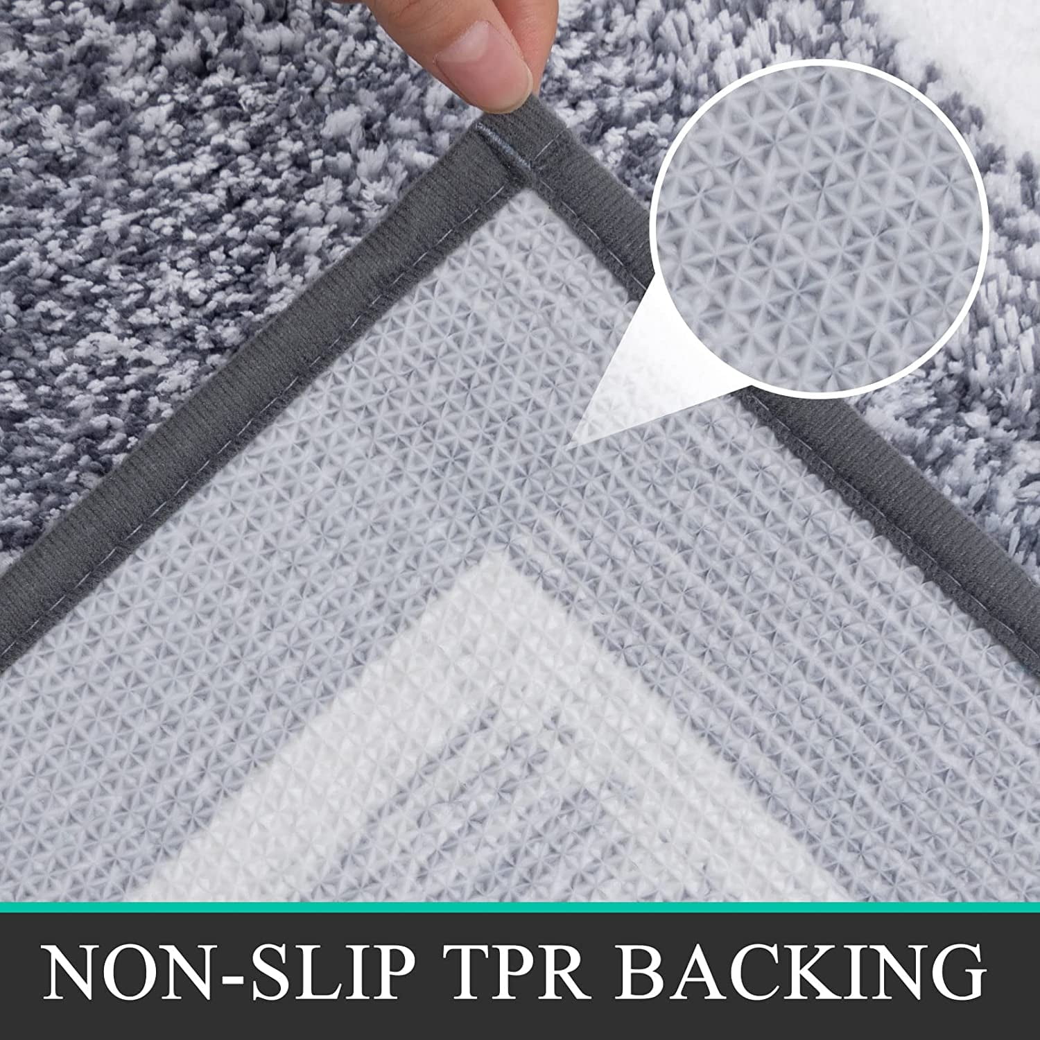 Findosom 3pcs Bathroom Rugs Set with U-Shaped Mat, Non Slip, Quick Drying, Ultra Soft and Water Absorbent Bath Rug Mat Carpet Machine Washable 18"x26"+18"x48"+U Shape 20"x24" Dark Gray