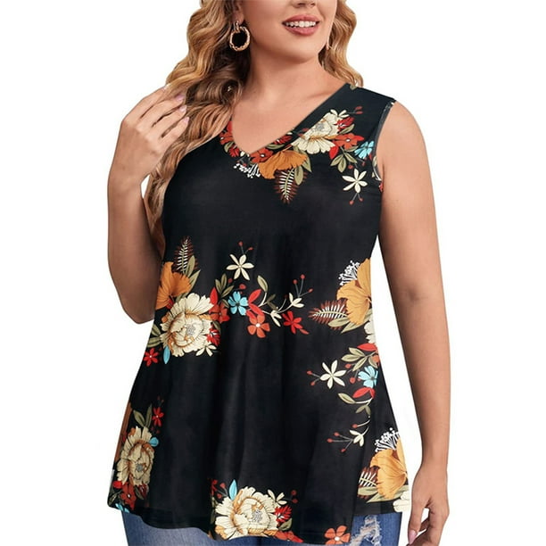 Niuer Women Summer Tank Tops Floral Print Blouse Shirts Sleeveless
