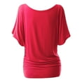 thumbnail image 3 of Doublju Womens Short Sleeve Dolman Drape Loose Fit Tunic Top(Plus Size Available), 3 of 5