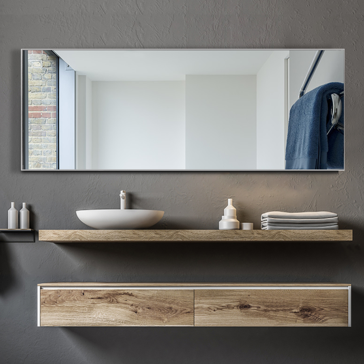 71"x24" Silver Modern Full Length Mirror