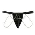 thumbnail image 4 of khonts,Men's Faux Leather Thongs Exotic Chain G-String Panties Sexy Costumes T-Back Underwear Black XL, 4 of 4