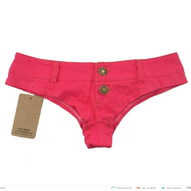 Nuevo Verano de las mujeres Sexy cintura baja Tanga Denim Ultra Mini pantalones vaqueros cortos femeninos Club nocturno