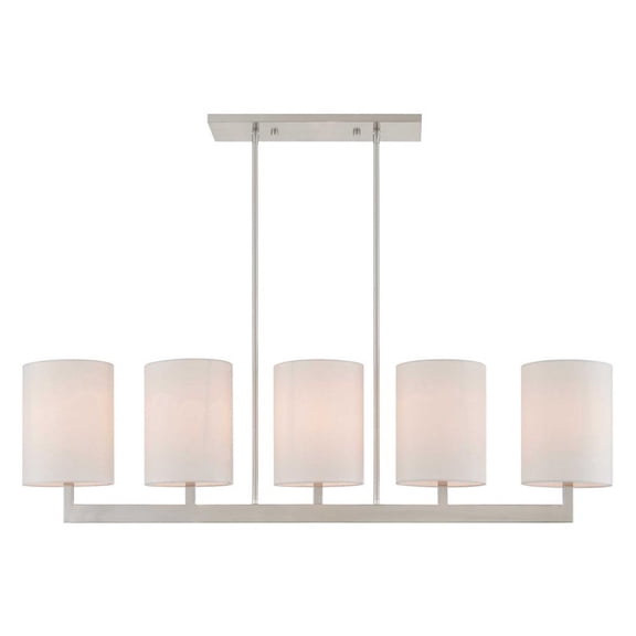 Modern Contemporary Five Light Chandelier-Brushed Nickel Finish Bailey Street Home 218-Bel-2513282
