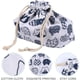 thumbnail image 5 of Drawstring Lunch Bag Double-Layer Thickened Japanese Style Bento Tote Pouch Candy Gift Holder Pack for Home Wedding White, 5 of 5