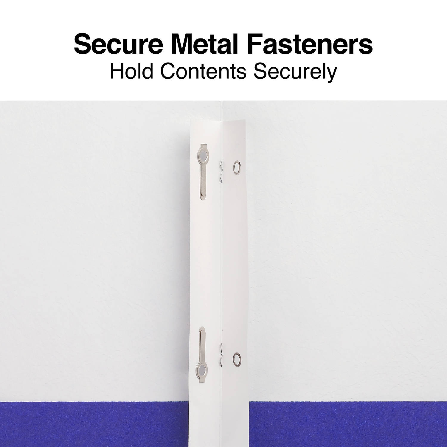 Staples School Grade 2 Pocket Folder with Fasteners Blue 25/Box 27542-CC
