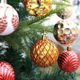 thumbnail image 4 of AMERTEER 8Pcs Christmas Tree Color Ball Color Drawing Shatterproof Boxed Glitter Multi-styles Scene Layout Lanyard Xmas Party Decor Hanging Ball Pendant for Festival, 4 of 10