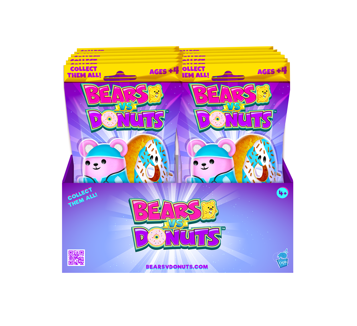 Bears Vs Donuts 1pc Mystery Bags 4in Bean Filled Plushies: Collectibles for Ages 4 +