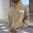 thumbnail image 2 of CUSTG Mens Autumn Winter Back Letter Printing Letter Oversize Loose Plus Size Hooded Pullover Sweatshirt Tops Long Sleeve Weekend Streetwear, 2 of 7
